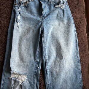 Distressed Blue Jeans